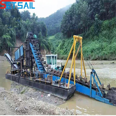 124-200 Piece Chain Bucket Alluvial Gold Mining Dredger for River Tin in CTN Slot (Слоновая буровая цепь для добычи золота для речного олова в слоте CTN)