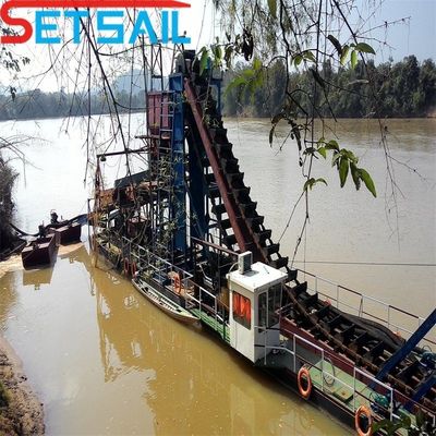 Установка парусного 100m3/Hour Bucket Chain Gold Dredger для отбора и панирования золота по доступной цене