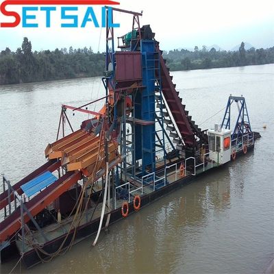 Установка парусного 100m3/Hour Bucket Chain Gold Dredger для отбора и панирования золота по доступной цене