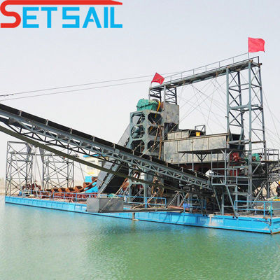 Установка парусного 100m3/Hour Bucket Chain Gold Dredger для отбора и панирования золота по доступной цене