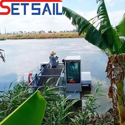 12kn/H Плавучие сорняки Водные гиацинты Сборщик для использования в озере Ширина резки 3-6 м